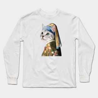 Kitty without a pearl earring Long Sleeve T-Shirt